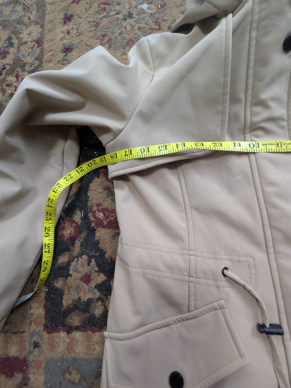 French Connection Softshell Anorak Women’s Hooded Small Khaki - Picture 15 of 16